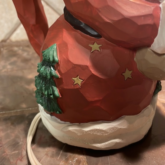 Vintage Ceramic Christmas Santa Holding A Candle Electric Lights Up Candle - Picture 8 of 16